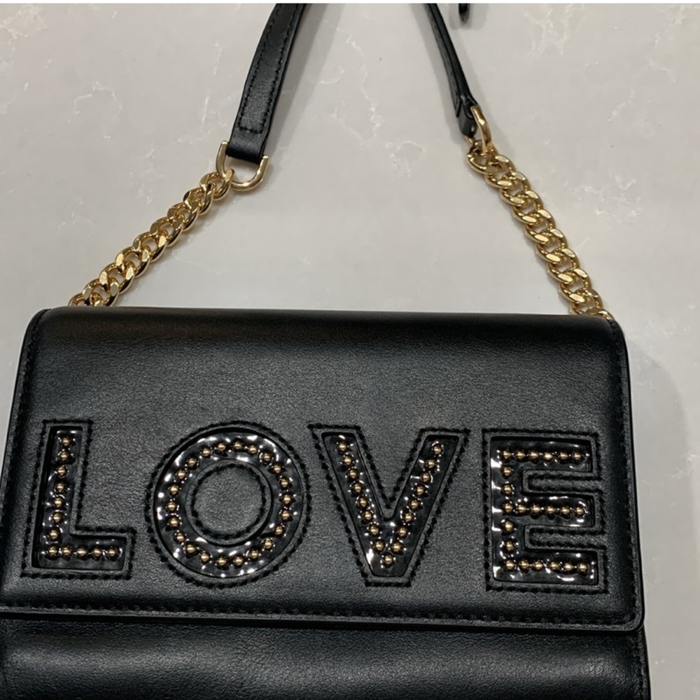 Michael Kors Black and Gold Studded “LOVE” Crossbody